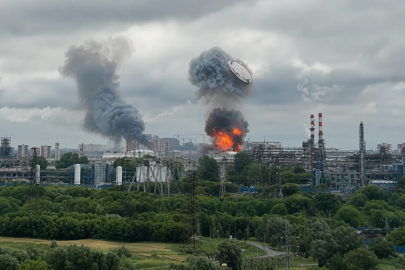 Пожар на Салаватском НПЗ в Башкортостане после атаки украинских дронов